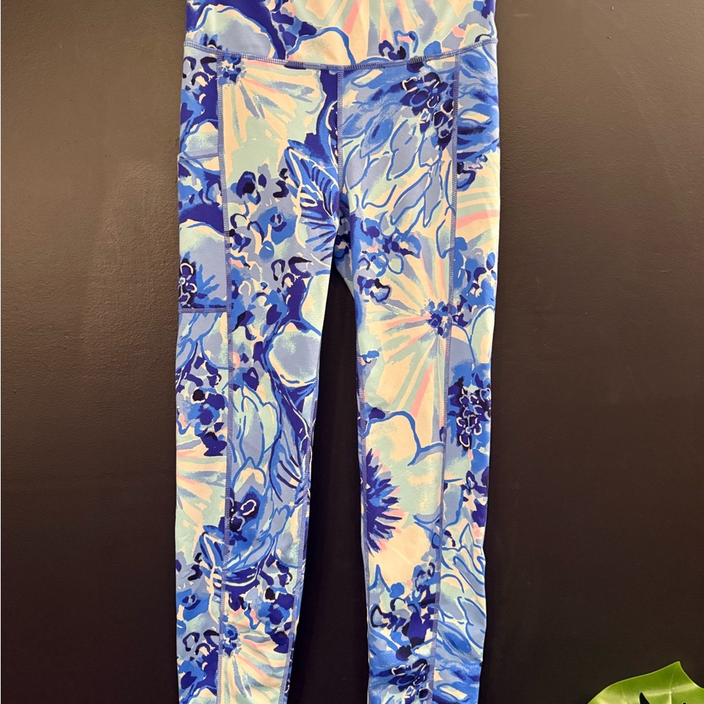 Lilly Floral Blue Leggings